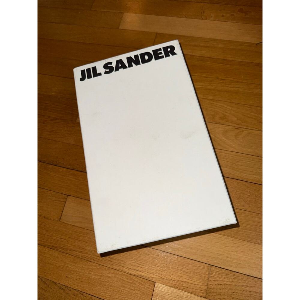 JIL SANDER White Ruched crinkled-leather penny loafers heels 36 NIB Black heel - Picture 8 of 8